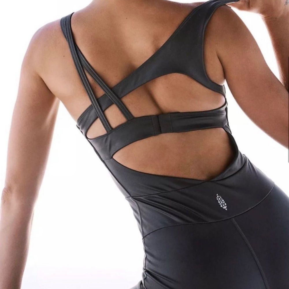 FP Movement by Free People Charcoal Racerback Jumpsuit - Picture 2 of 16